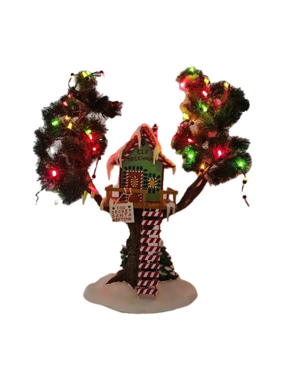 Department 56 Elf Tree House Christmas Village Accessories 56446 Lighted
